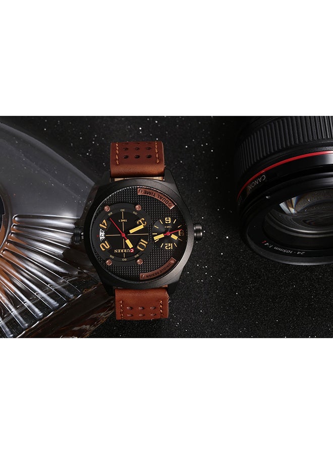 CURREN - men Leather Analog Wrist Watch WT-CU-8252-R2#D1 - 50 mm -Black - Image 1