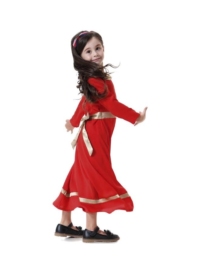 شاربدو فستان بقصة A بأكمام طويلة أحمر - Image 5