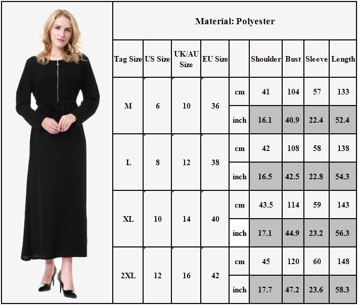 Sharpdo - Round Neck Long Sleeve Wool Peach Dress Black - Image 1