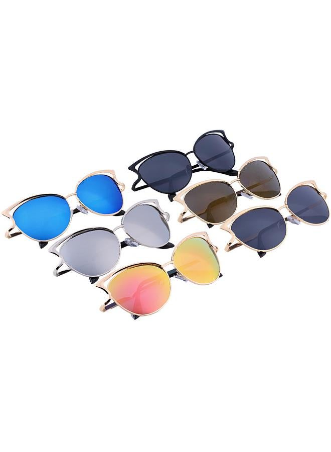 شاربدو نظارة شمسية بإطار على شكل عين القطة وعدسات واقية من الأشعة فوق البنفسجية - ذهبي للنساء - Image 2