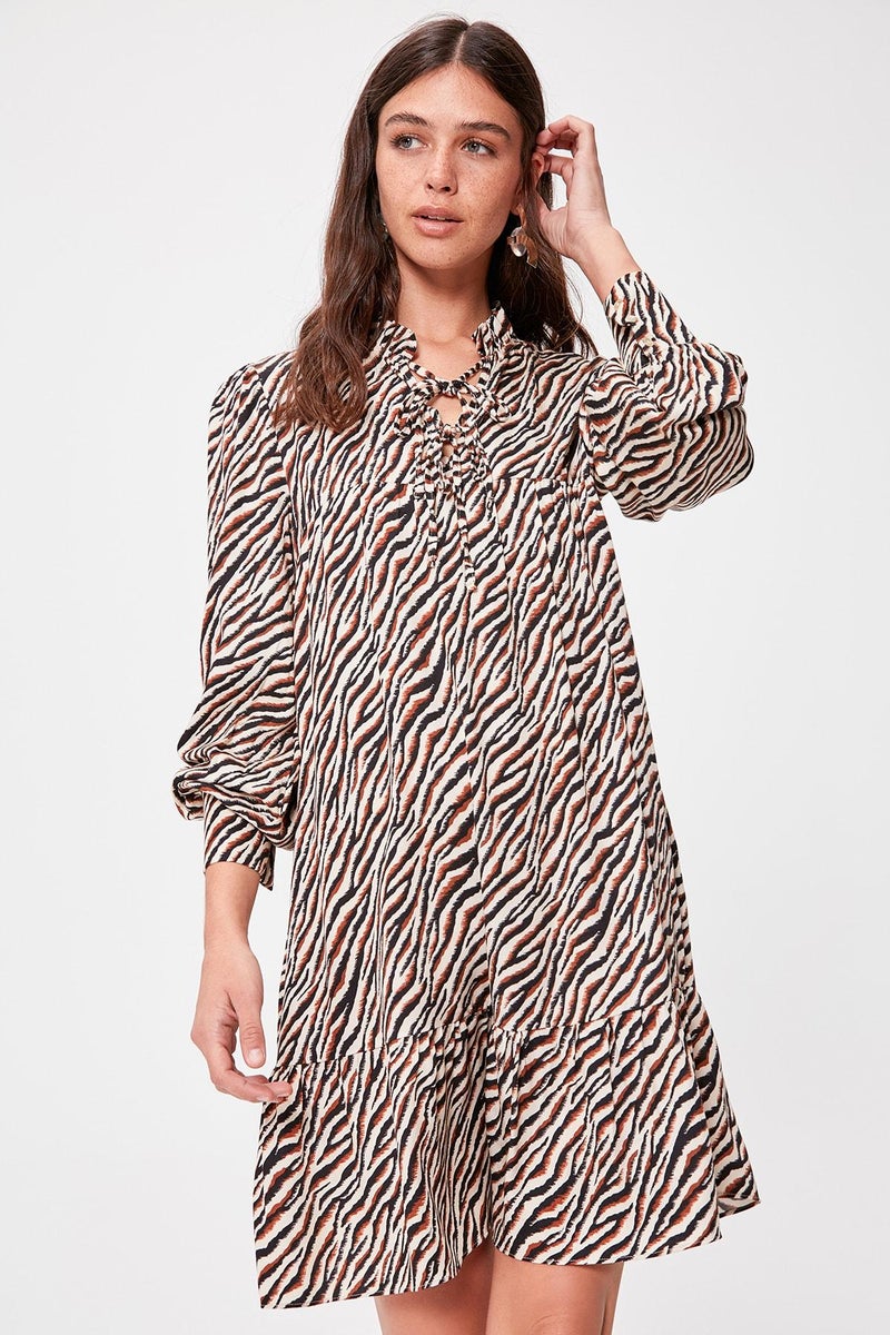 trendyol - Zebra Print Swing Dress Multicolour - Image 1