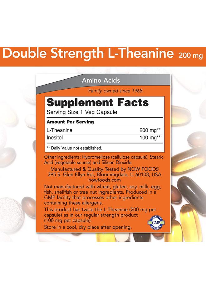 Now Foods - Pack Of 2  L-Theanine 200 Mg - 60 Veg Capsules - Image 1