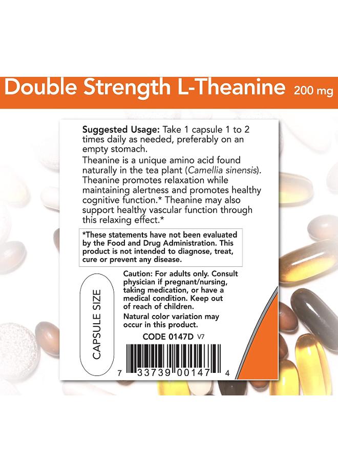 Now Foods - Pack Of 2  L-Theanine 200 Mg - 60 Veg Capsules - Image 1