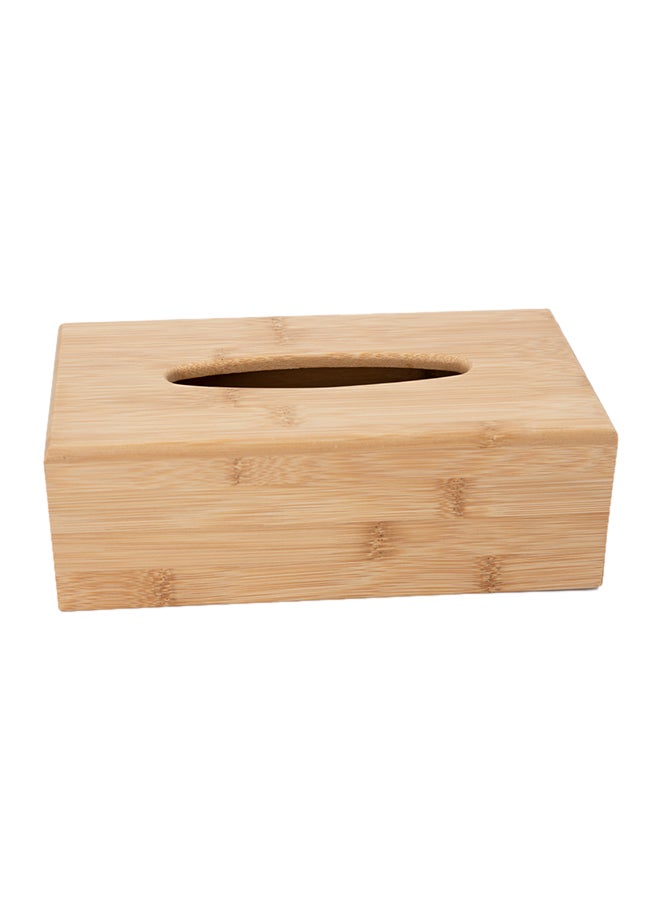 Dania Wood Bamboo Tissue Box Light Brown 14x26x9cm  - Image 1