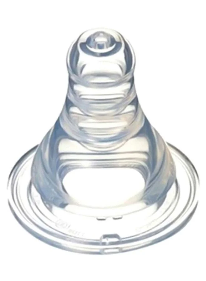 pigeon Peristaltic Silicone Slim Neck Nipple, Medium Flow, 4-5+ M - Clear