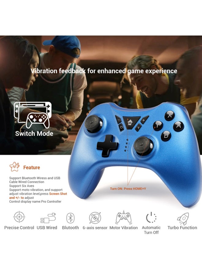 TSW05 Wireless Gamepad Compatible for Switch PS4 PS3 PC Android TV Box Bluetooth Connection Ergonomic Design Pressure Sensitive Buttons  - Image 2