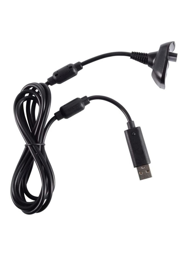 Black 2 in 1 Black Battery Pack Charging Cable USB Set for XBOX 360 Wireless Controller - Image 3