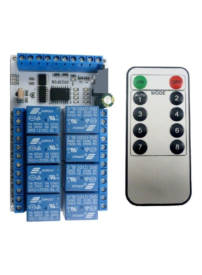 IR23F08 8 Channel Multi-Function Infrared Remote Control Relay Module White/Silver  - Image 3