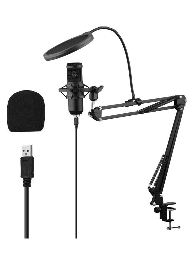 مجموعة ميكروفون مكثف بمنفذ  USB أسود - Image 3