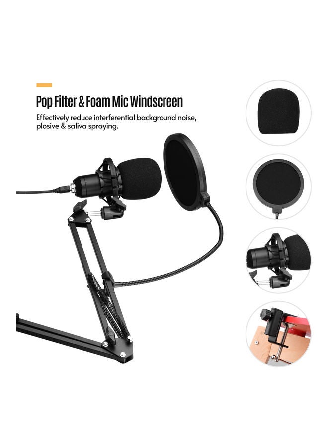 مجموعة ميكروفون مكثف بمنفذ  USB أسود - Image 5