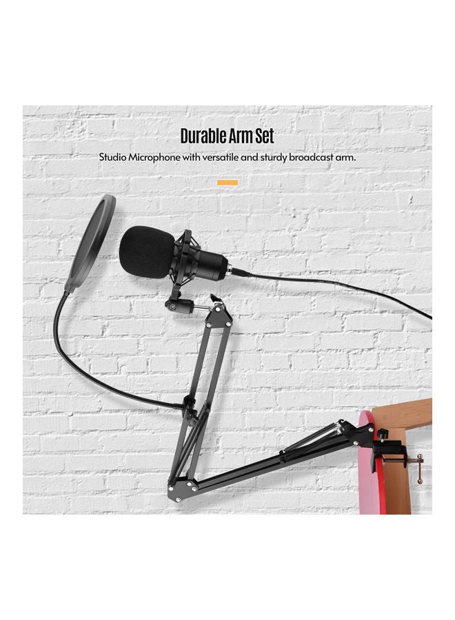 مجموعة ميكروفون مكثف بمنفذ  USB أسود - Image 4