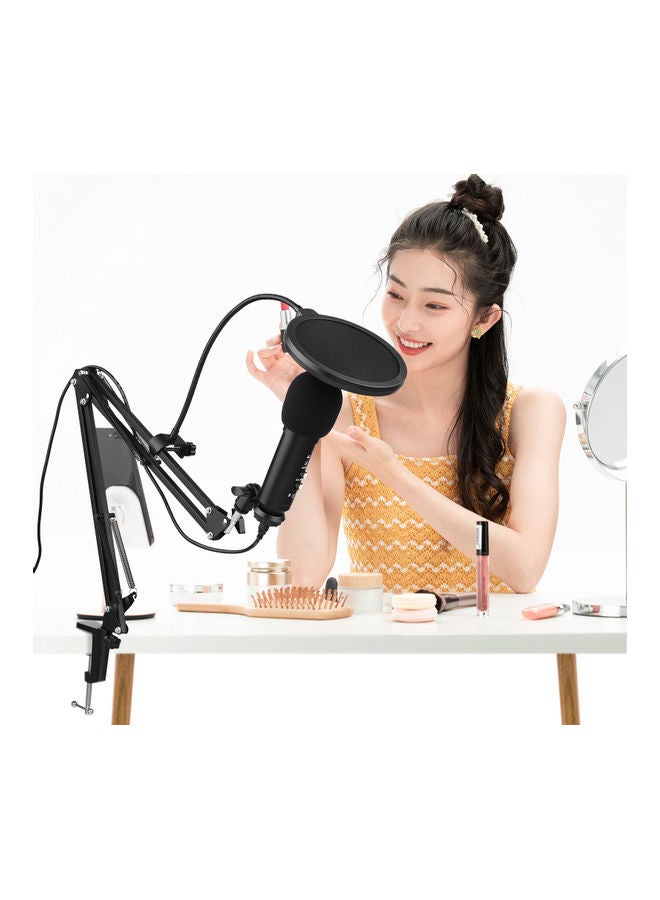 ميكروفون مكثَّف بمنفذ USB للتسجيل في الاستوديو أسود - Image 5