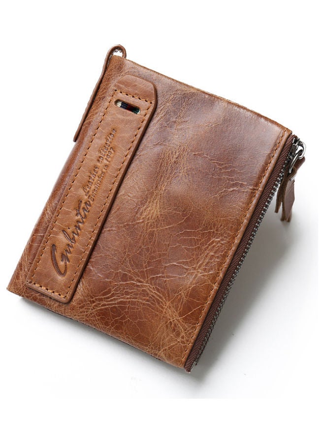 Beauenty Zipper Detail Leather Wallet Brown  - Image 1