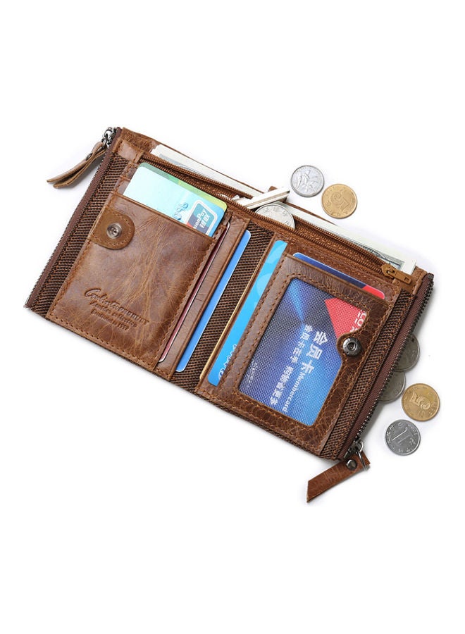 Beauenty Zipper Detail Leather Wallet Brown  - Image 2