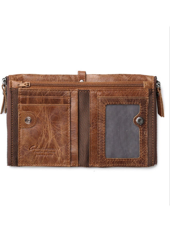 Beauenty Zipper Detail Leather Wallet Brown  - Image 3