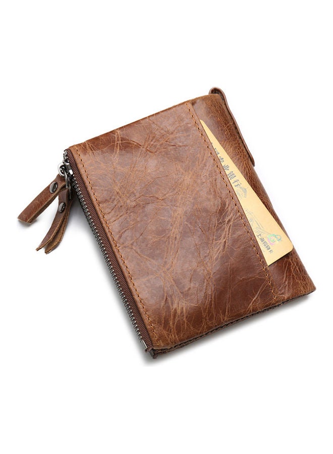 Beauenty Zipper Detail Leather Wallet Brown  - Image 4