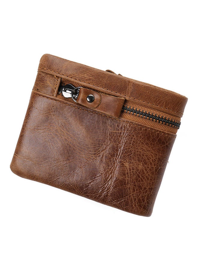 Beauenty - Zipper Detail Leather Wallet Light Brown - Image 1