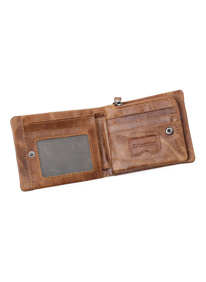 Beauenty - Zipper Detail Leather Wallet Light Brown - Image 1