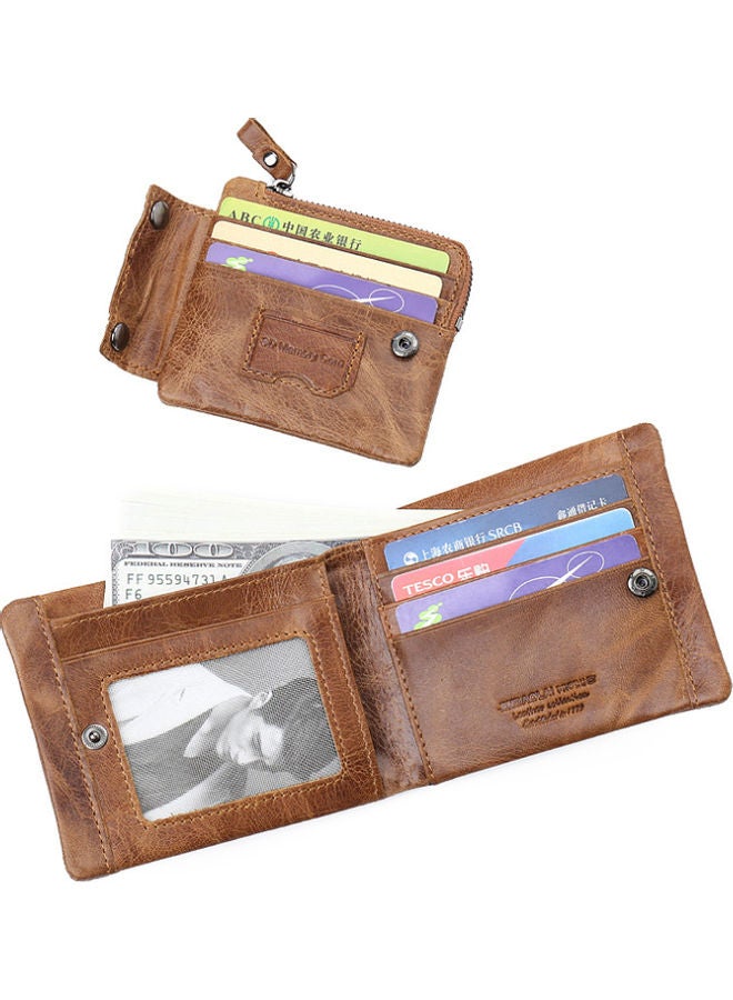 Beauenty - Zipper Detail Leather Wallet Light Brown - Image 1