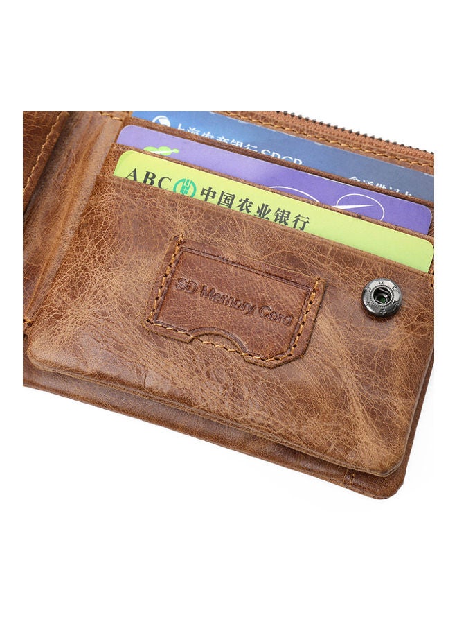 Beauenty - Zipper Detail Leather Wallet Light Brown - Image 1