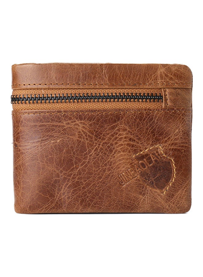 Beauenty - Zipper Detail Leather Wallet Light Brown - Image 1
