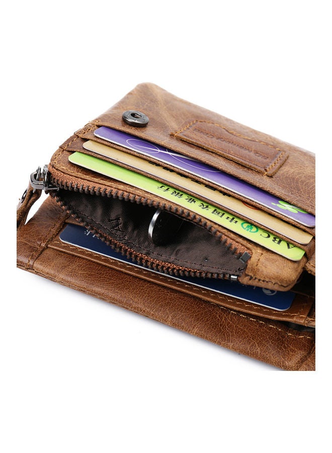 Beauenty - Zipper Detail Leather Wallet Light Brown - Image 1