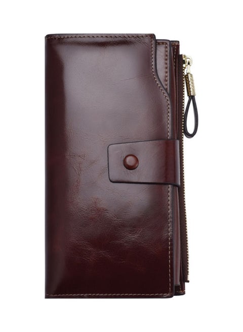Antimagnetic Leather Purse Dark Coffe