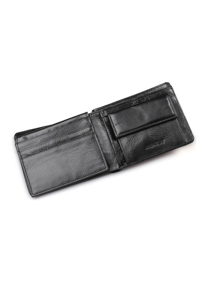 Beauenty - Leather Wallet Cowhide Change Silver Bag Personalized Black - Image 1