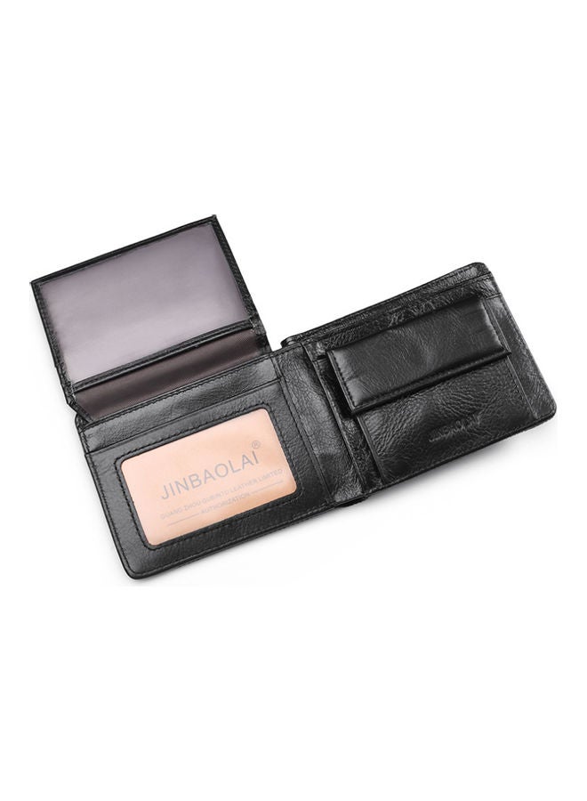 Beauenty - Leather Wallet Cowhide Change Silver Bag Personalized Black - Image 1