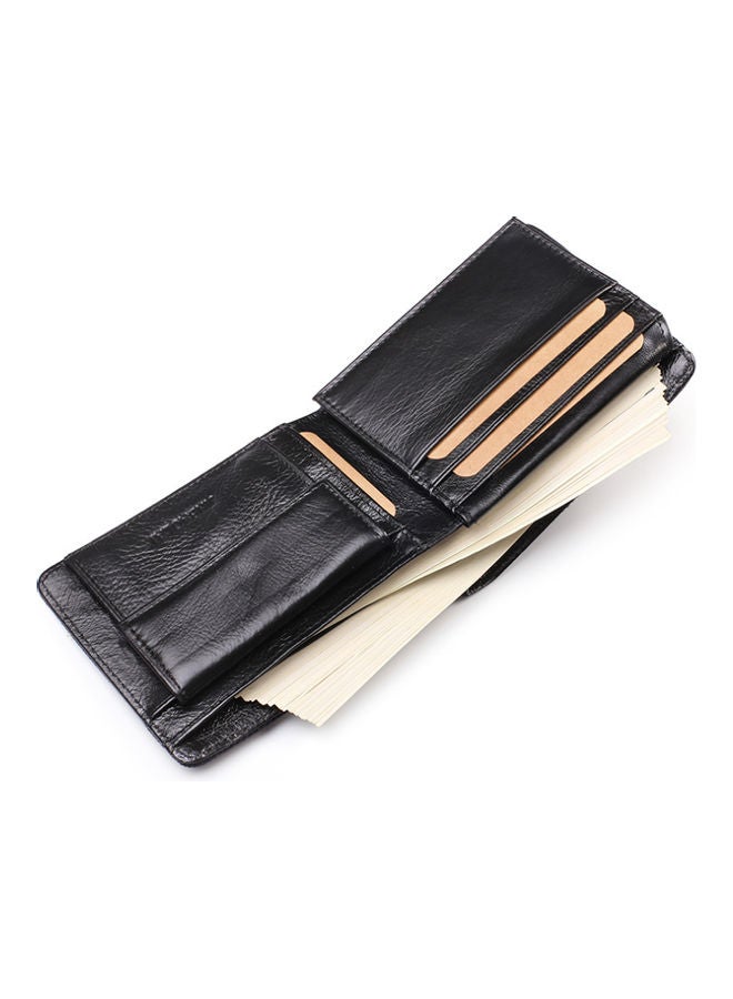 Beauenty - Leather Wallet Cowhide Change Silver Bag Personalized Black - Image 1