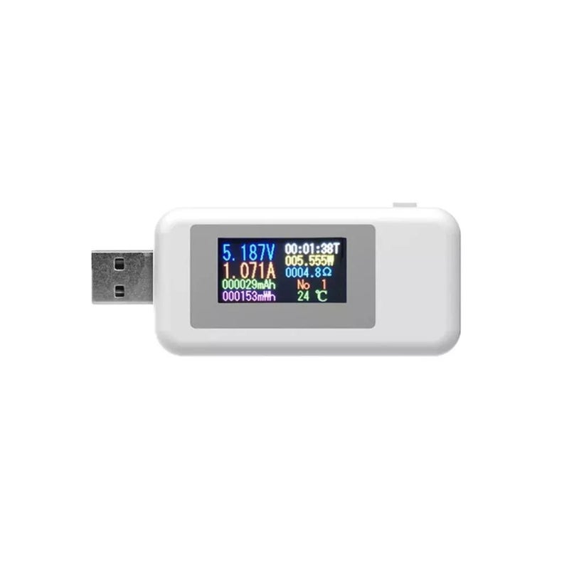 جهاز اختبار USB رقمي 10 في 1 بشاشة LCD أبيض 14.70 X 1.20 X 9.40سم  - Image 1