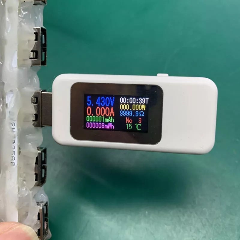 جهاز اختبار USB رقمي 10 في 1 بشاشة LCD أبيض 14.70 X 1.20 X 9.40سم  - Image 3