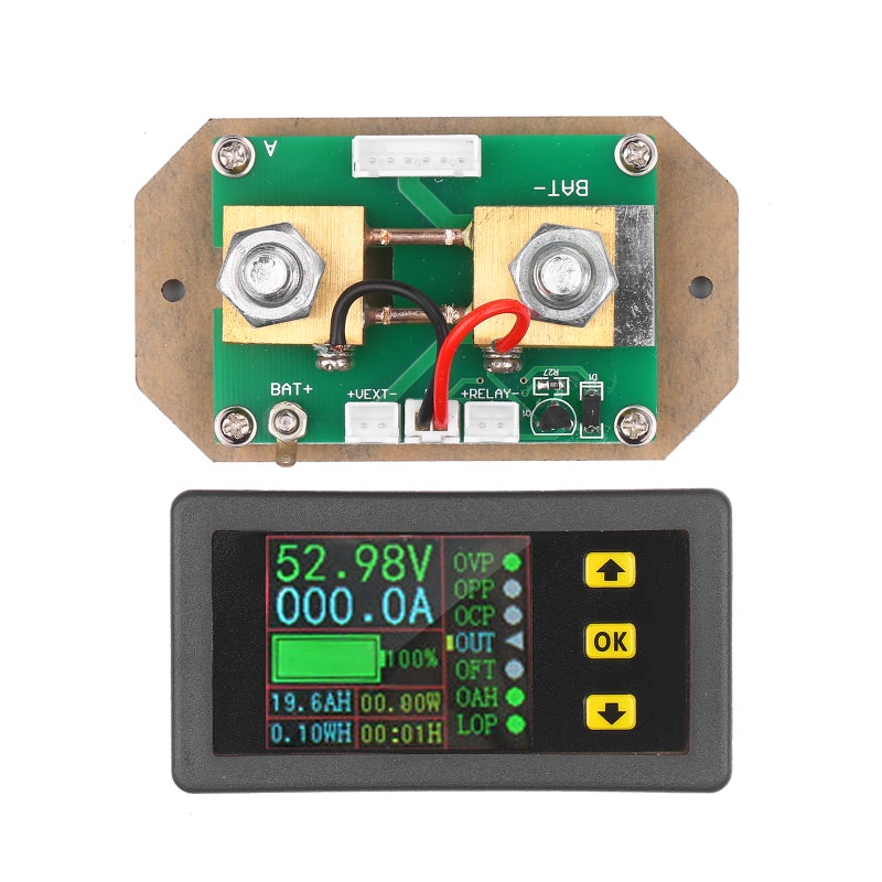 90V 0-100A Digital LCD Display Coulometer Black 12.00 X 5.00 X 12.00cm - Image 3
