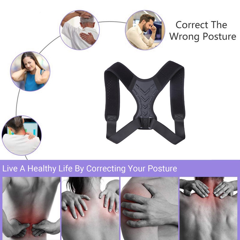 Large Size Adjustable Posture Corrector Braze For Men And Women Black 25.00 X 4.00 X 17.00cm - Image 3