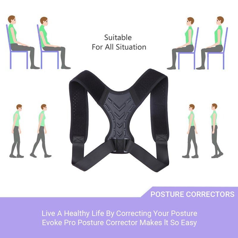 Large Size Adjustable Posture Corrector Braze For Men And Women Black 25.00 X 4.00 X 17.00cm - Image 5