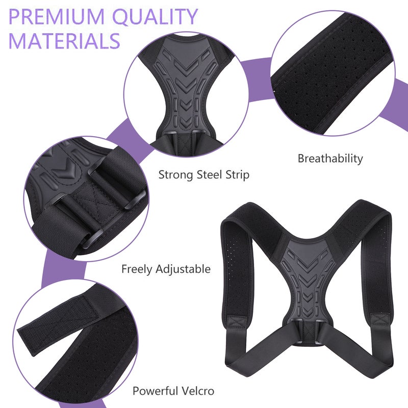 Extra Large Size Adjustable Posture Corrector Braze For Men And Women Black 25.00 X 4.00 X 17.00cm - Image 5