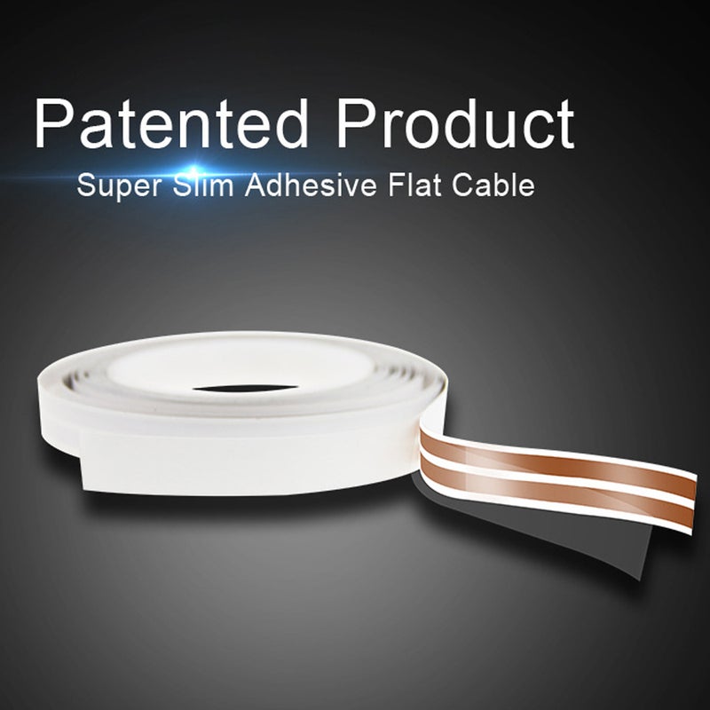 كابل مسطح لاصق رفيع 16AWG أبيض 6.00 X 5.00 X 5.00سم  - Image 4