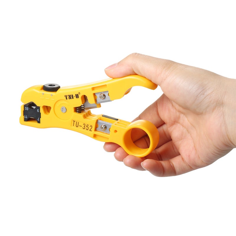 Generic Multifunctional Wire Stripper Cable Cutter Stripping Tool Yellow 18.30 X 2.50 X 12.00cm  - Image 3