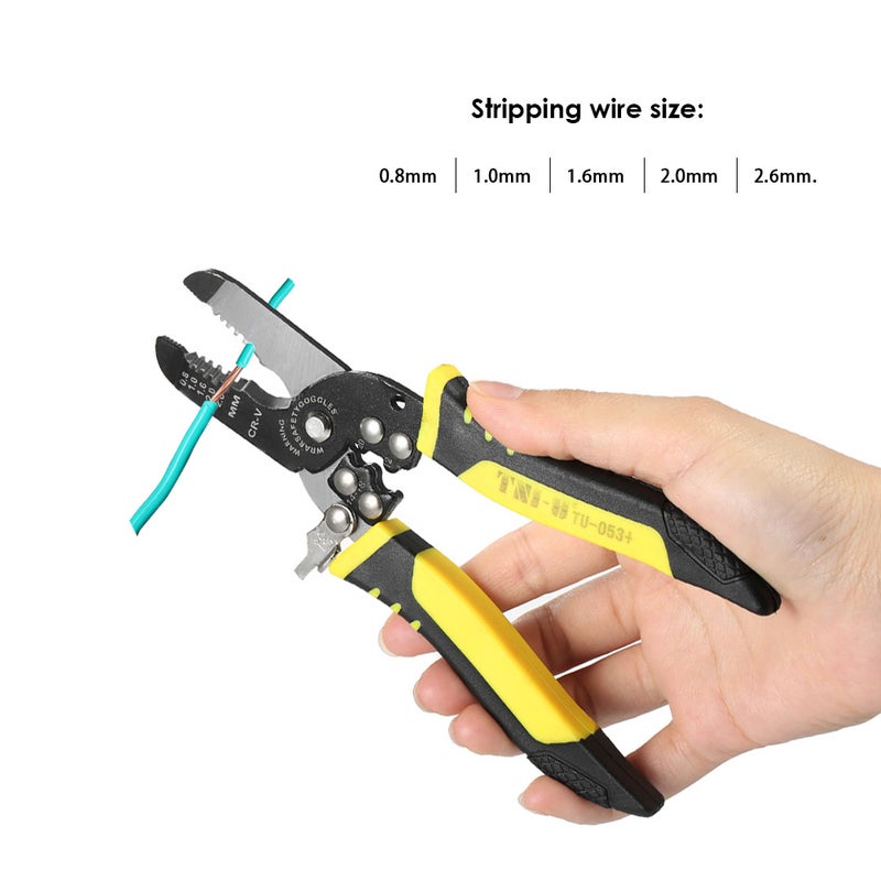 Multifunctional Cable Wire Stripper Cutter Crimping Pliers Stripping Tool Multicolor 24.00 X 2.00 X 8.50cm  - Image 3