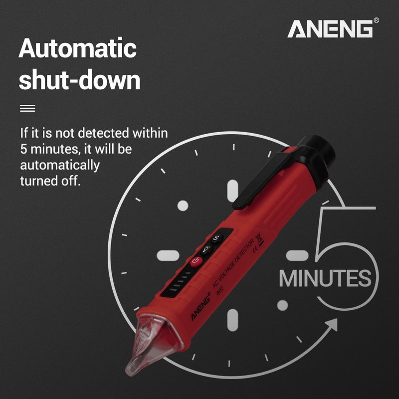 جهاز اختبار كهربائي لجهد التيار المتردد بتصميم قلم أحمر 18.00 X 3.00 X 3.00سم - Image 3