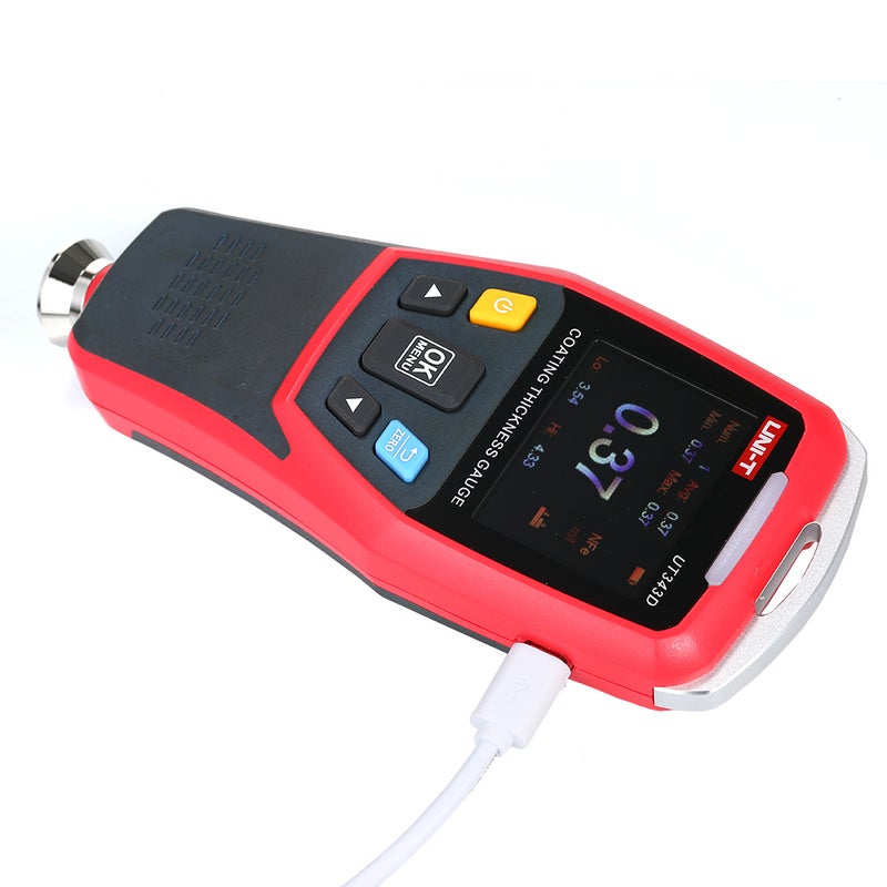 UT343D Digital Paint Coating Thickness Test Meter With USB Data Function Red 23.00 X 6.00 X 22.00cm  - Image 2
