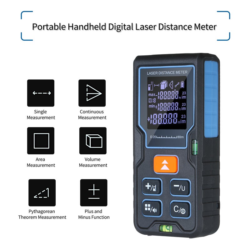 Handheld Laser Distance Meter Blue 16.80 X 4.30 X 11.50cm - Image 5