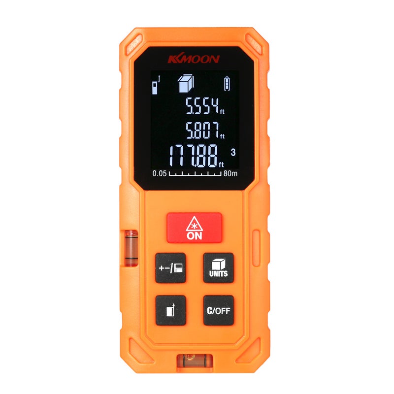 KKmoon 80m Portable Handheld Digital Laser Distance Meter Orange 17.50 X 4.40 X 12.50cm  - Image 1