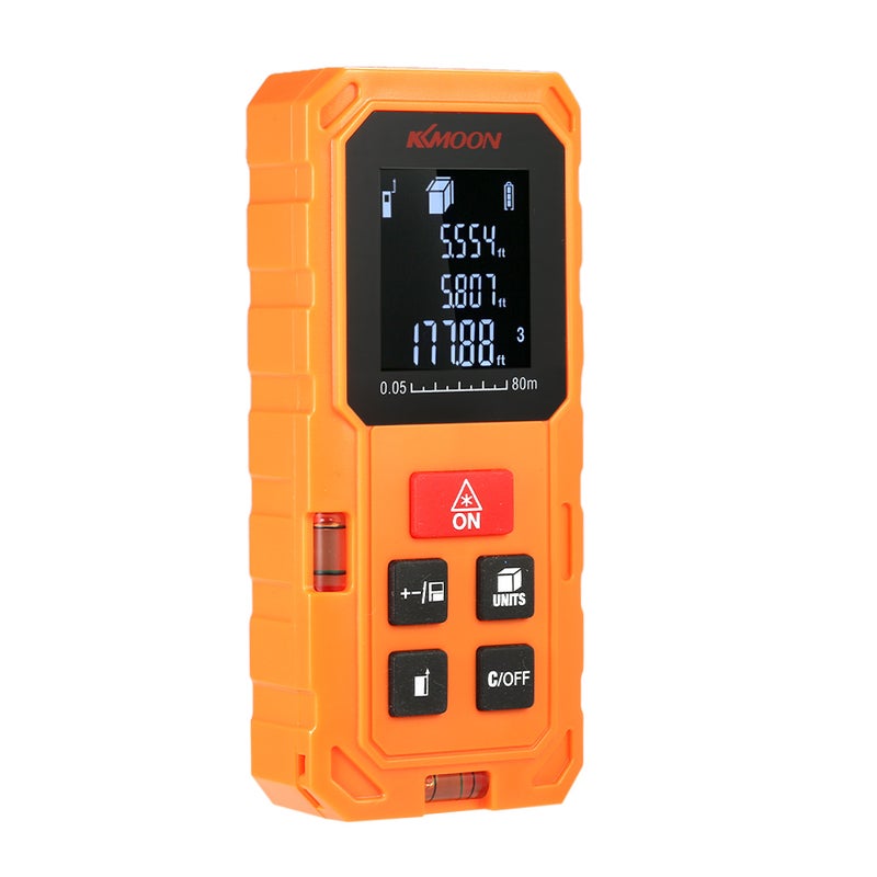KKmoon 80m Portable Handheld Digital Laser Distance Meter Orange 17.50 X 4.40 X 12.50cm  - Image 4