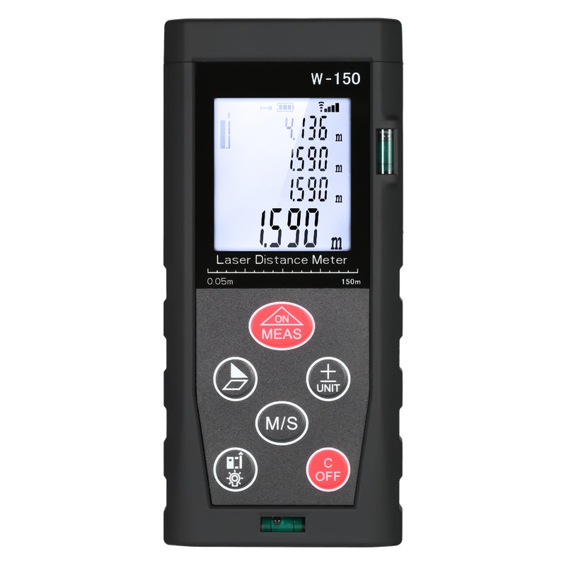 150m Mini Handheld Digital Laser Distance Meter with LCD Backlight Black 14.50 X 3.80 X 9.00cm  - Image 1