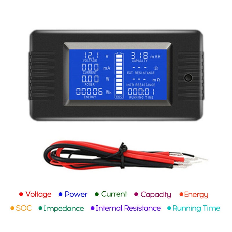 جهاز اختبار رقمي لجهد التيار مزود بشاشة LCD وسلك أسود/أحمر/أزرق 15.00 X 4.00 X 6.00سم  - Image 1