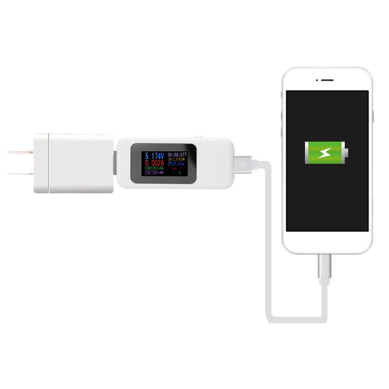 مقياس أميتر رقمي مزود بشاشة LCD ومنفذ USB أبيض 15.00 X 1.50 X 9.50سم  - Image 4