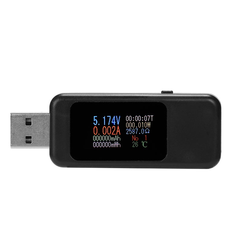 مقياس أميتر رقمي مزود بشاشة LCD ومنفذ USB أسود 15.00 X 1.50 X 9.50سم  - Image 1