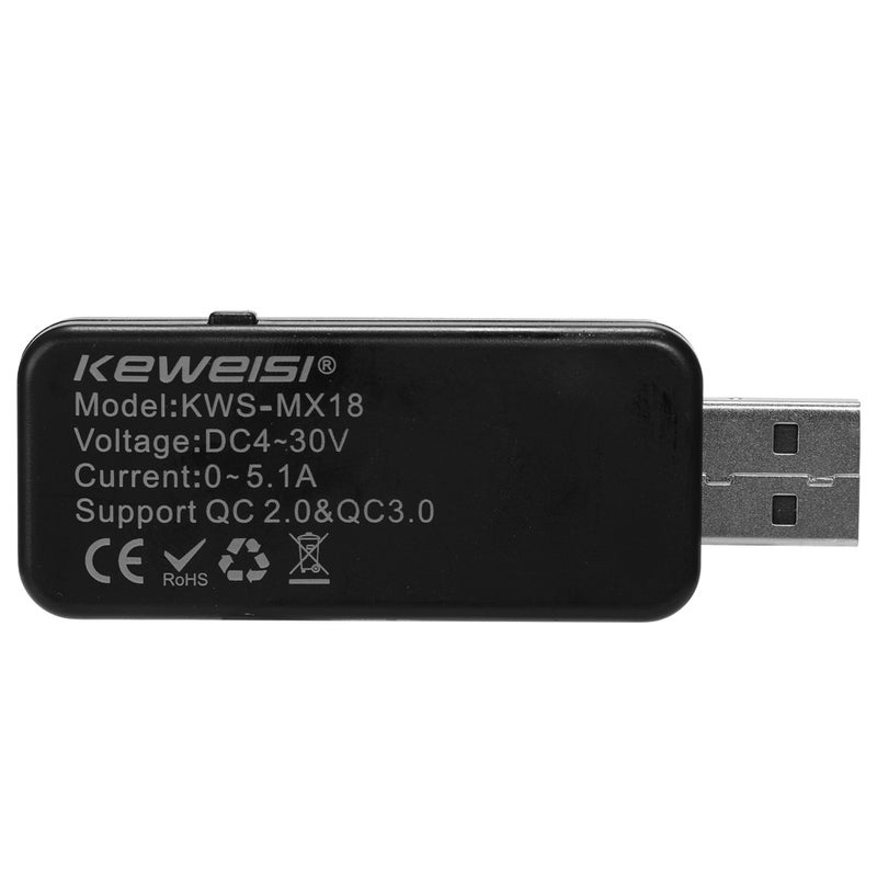 مقياس أميتر رقمي مزود بشاشة LCD ومنفذ USB أسود 15.00 X 1.50 X 9.50سم