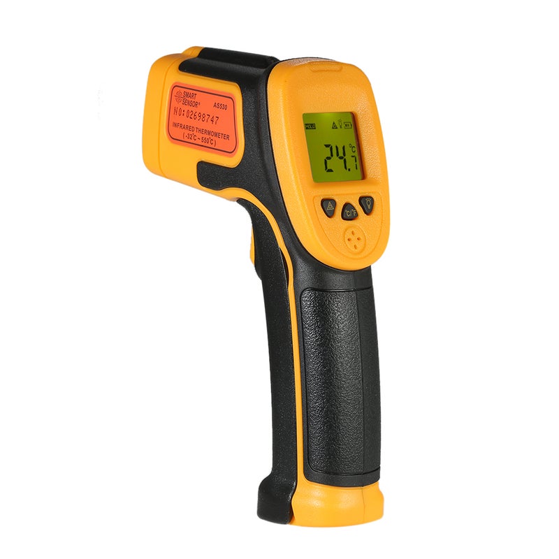 SMART SENSOR - Mini Handheld Non-contact LCD Infrared Thermometer Black/Orange 21.30 X 4.00 X 13.50cm - Image 1